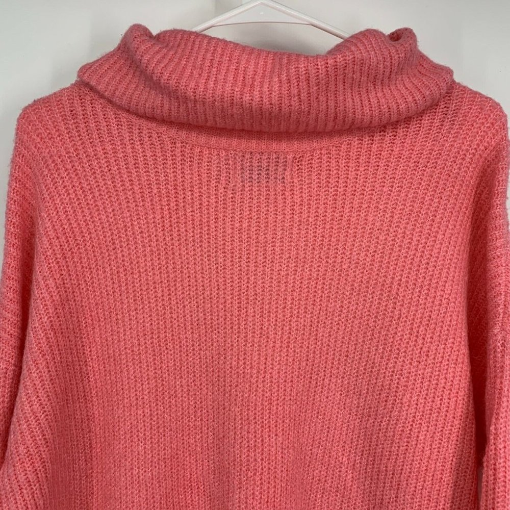 Old Navy Sweater Pink Tunic Slouchy Turtleneck Ribbed Pullover Knit - Picture 8 of 10